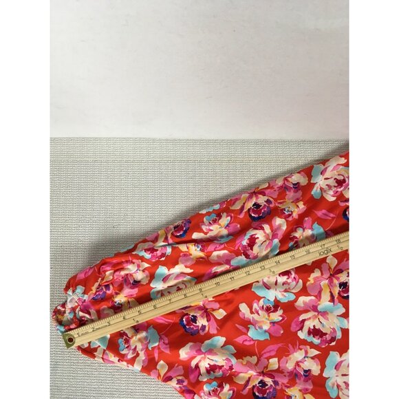 The Pioneer Women Open Front Cardigan Size XXL Red with Pink Blue Yellow Flowers - Picture 9 of 13